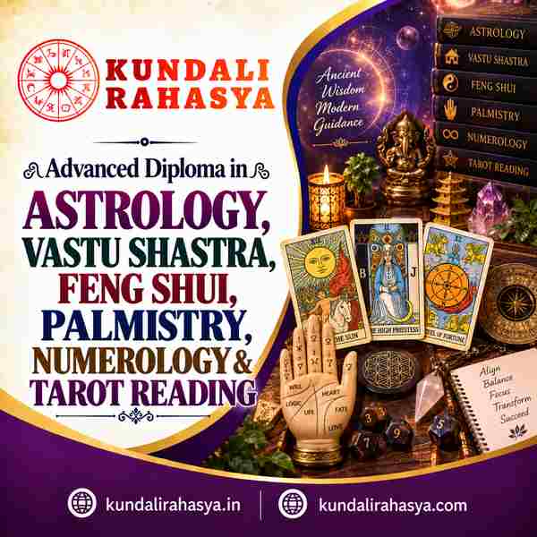 Online Advanced Diploma in Astrology, Vastu Shastra, Feng Shui, Palmistry, Numerology & Tarot Reading